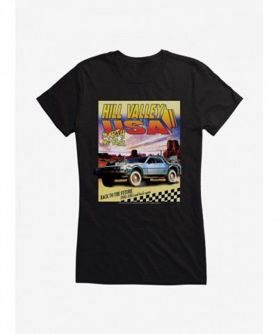 Back To The Future Hill Valley USA Lightweight Cotton Girls T-Shirt