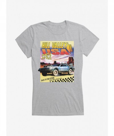 Back To The Future Hill Valley USA Lightweight Cotton Girls T-Shirt