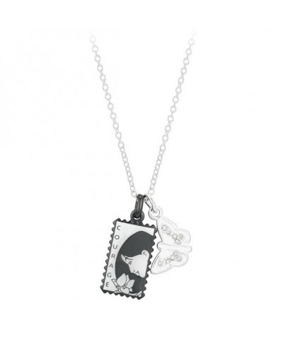 Mulan Warrior Princess Necklace for Women - Black Rhodium & White Enamel