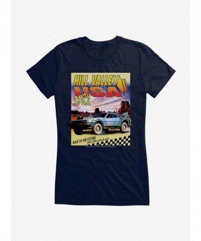 Back To The Future Hill Valley USA Lightweight Cotton Girls T-Shirt