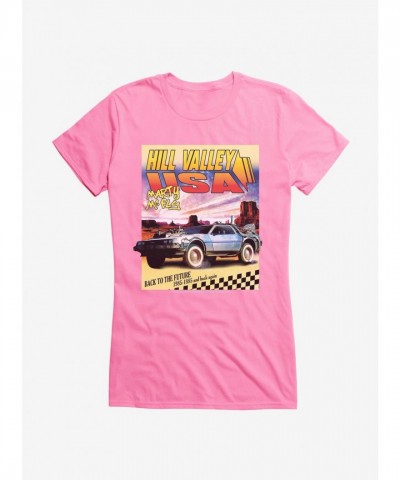 Back To The Future Hill Valley USA Lightweight Cotton Girls T-Shirt