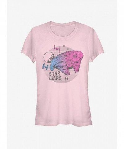 Star Wars Neon Ship Girls T-Shirt - PINK Edition