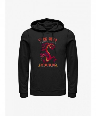 Disney Mulan's Mushu Dragon Hoodie - Black Men's Size