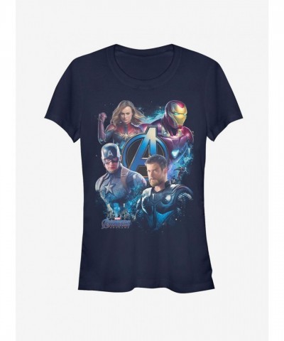 Marvel Girls Avengers Endgame Team Spirit T-Shirt - Junior Size Blue
