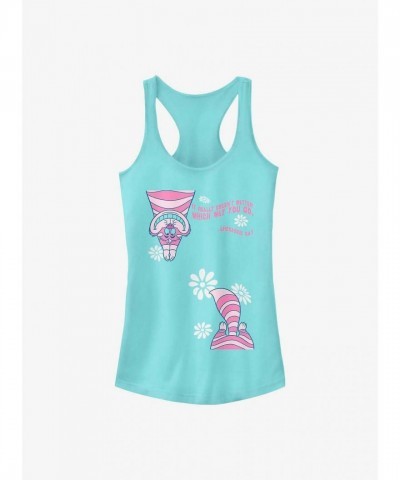 Disney Cheshire Cat Split Tank Top for Girls - Junior Size BLUE