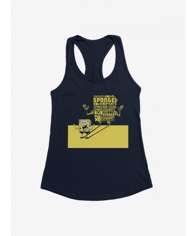 SpongeBob SquarePants Girls Shadow Typography Tank Top