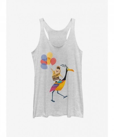 Disney Pixar Up Kevin's Feathered Girls Tank Top - White