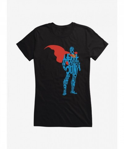 Superman Comic Silhouette T-Shirt for Girls