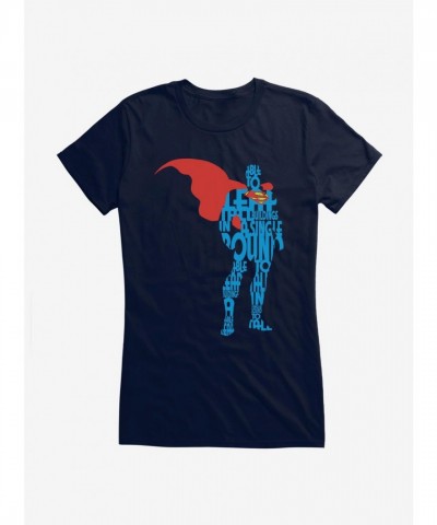 Superman Comic Silhouette T-Shirt for Girls
