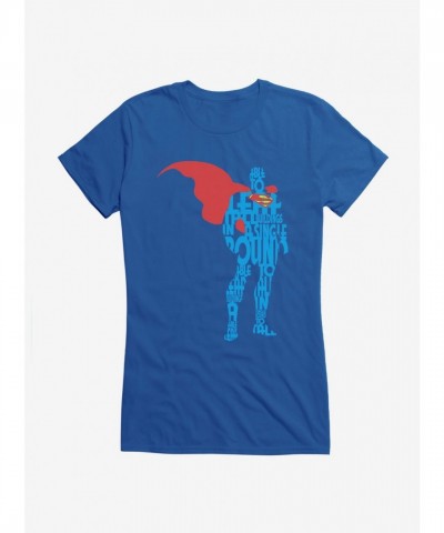 Superman Comic Silhouette T-Shirt for Girls