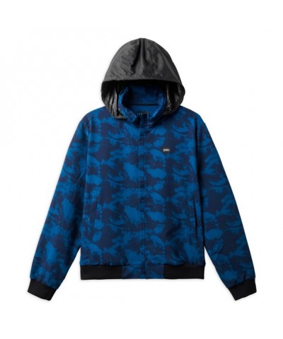 National Geographic Abstract Print Hooded Bomber Jacket for Adults