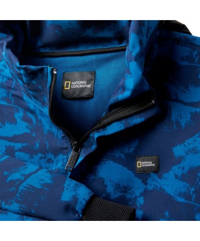 National Geographic Abstract Print Hooded Bomber Jacket for Adults