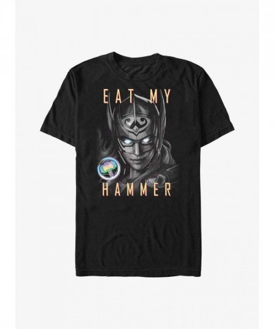 Marvel Thor Dr. Jane Foster Love and Thunder Eat My Hammer T-Shirt - Men's Black