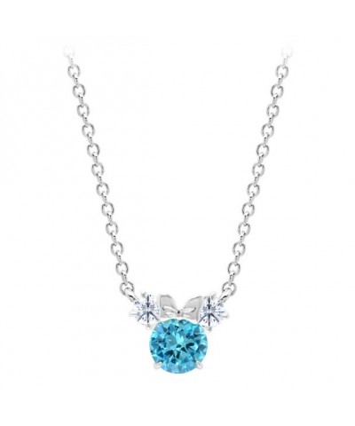 Minnie Mouse Birthstone Pendant Necklace by CRISLU - Platinum Finish for Girls