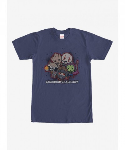 Marvel Kawaii Guardians of the Galaxy T-Shirt - Navy Blue