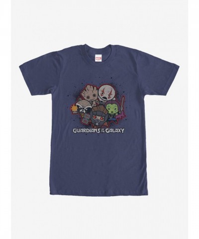 Marvel Kawaii Guardians of the Galaxy T-Shirt - Navy Blue