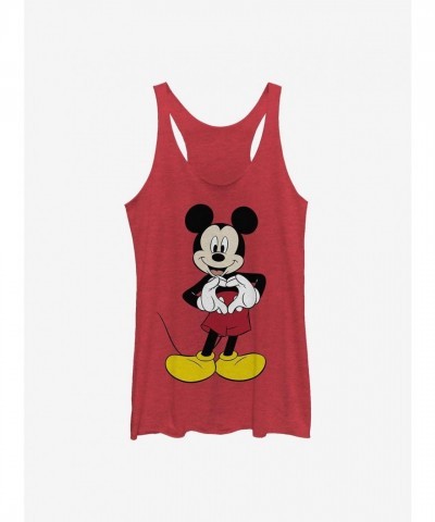 Disney Girls Mickey Love Red Tank Top
