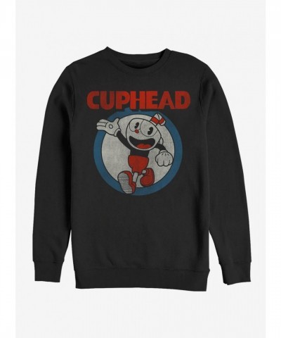 Cuphead Classic Circle Sweatshirt - Black Men's