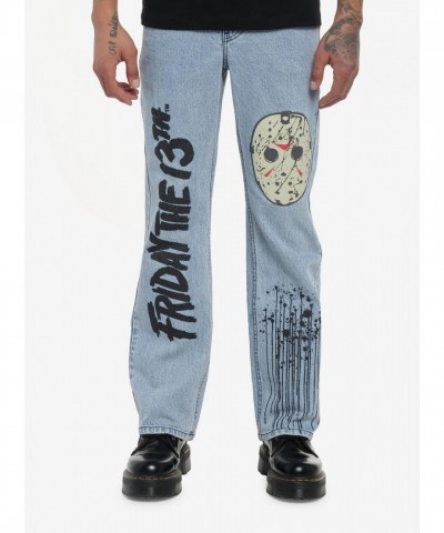 Friday The 13th Jason Mask Inspired Straight Leg Jeans for Men