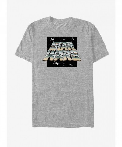 Star Wars Grey Logo T-Shirt for Men - Comfortable Cotton Blend