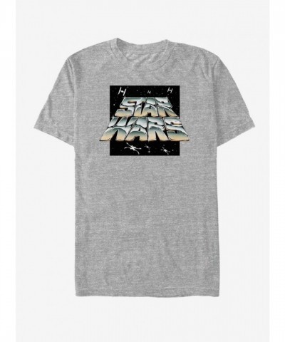 Star Wars Grey Logo T-Shirt for Men - Comfortable Cotton Blend