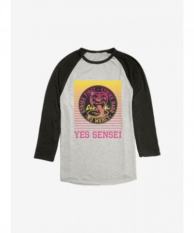Cobra Kai No Mercy Sensei Raglan Tee - Men's Black