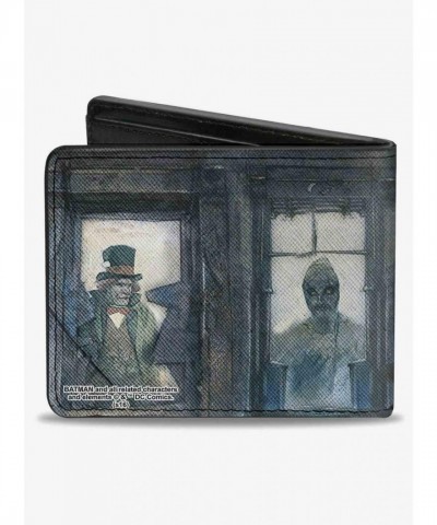 DC Comics Men's Dark Knight Bifold Wallet Featuring Mad Hatter, Scarecrow, and Penguin