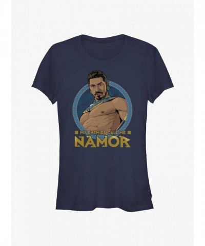 Marvel's Black Panther Wakanda Forever Empire King Namor for Girls - Girls' Lightweight Cotton T-Shirt - Black