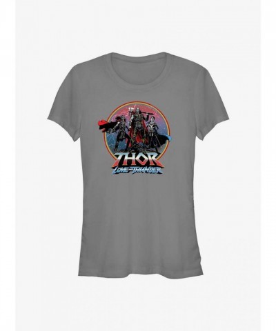 Marvel Thor Asgardians Circle Badge Grey T-Shirt for Girls