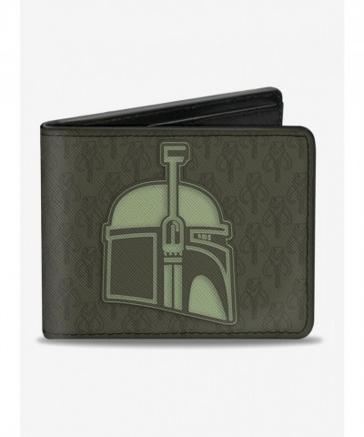 Star Wars Boba Fett Helmet Design Unisex Bi-Fold Wallet