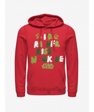 Star Wars Red Mistletoe Hoodie - Men's Unisex Kiss a Wookiee