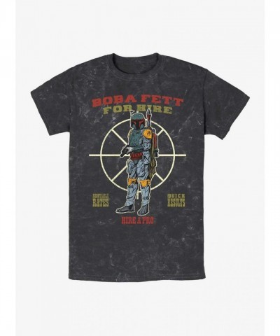 Boba Fett Inspired Mineral Wash T-Shirt - Black Unisex Size