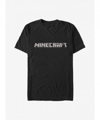 Minecraft Logo Men's Black Cotton T-Shirt