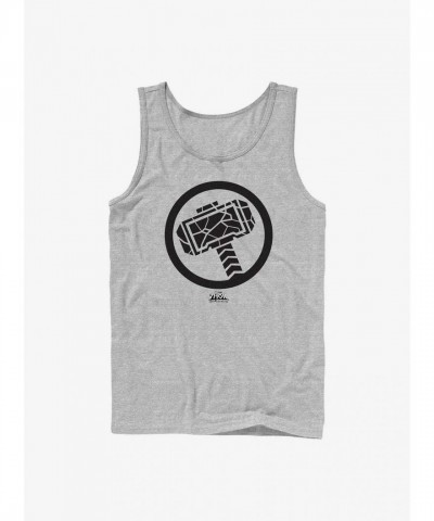 Marvel's Thor Mjollnir Grey Cotton Tank Top for Men