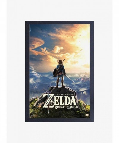 Nintendo Legend of Zelda Breath of the Wild Hyrule Scene Wood Framed Art