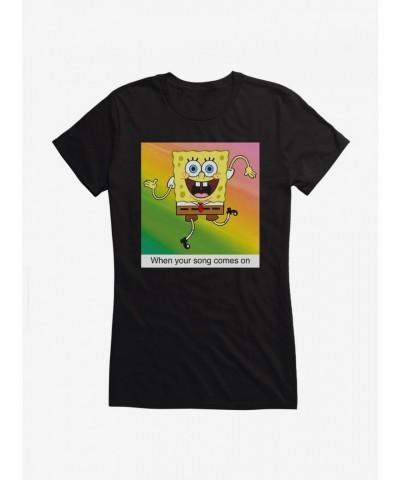 SpongeBob Your Song Meme Lightweight Cotton Girls T-Shirt