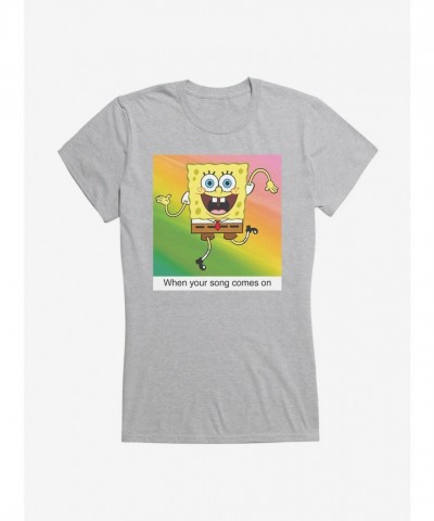 SpongeBob Your Song Meme Lightweight Cotton Girls T-Shirt