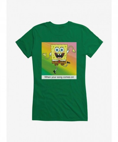 SpongeBob Your Song Meme Lightweight Cotton Girls T-Shirt