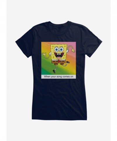 SpongeBob Your Song Meme Lightweight Cotton Girls T-Shirt