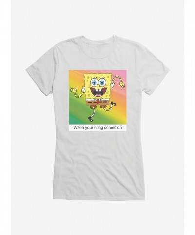 SpongeBob Your Song Meme Lightweight Cotton Girls T-Shirt