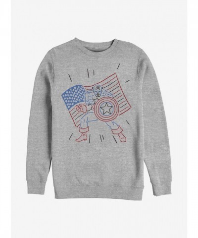 Marvel Grey Captain America Graphic Sweatshirt for Men