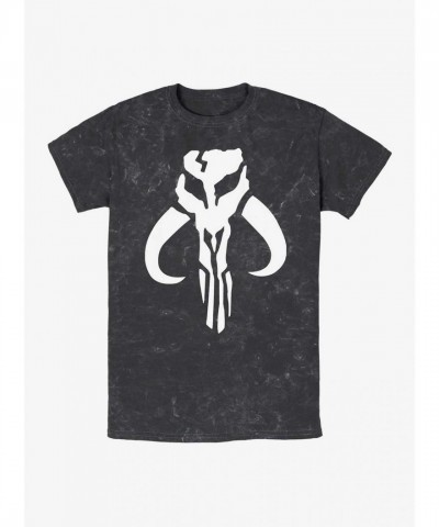 Mandalorian Mythosaur Skull Mineral Wash T-Shirt - Unisex Black