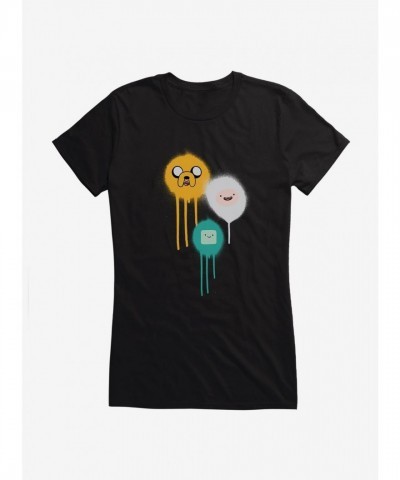 Adventure Time Character Spray Paint T-Shirt for Girls