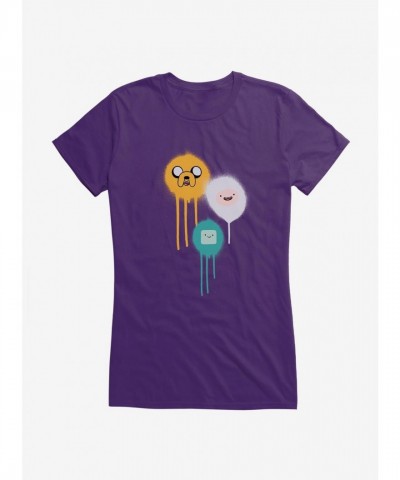 Adventure Time Character Spray Paint T-Shirt for Girls