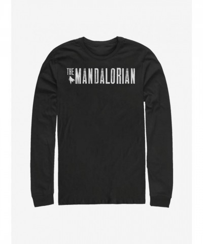 The Mandalorian Minimalist Logo Men's Cotton Long Sleeve T-Shirt - Black