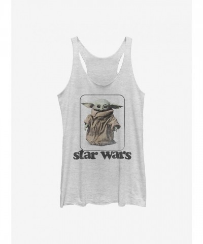Star Wars Mandalorian Child Retro Girls Tank Top - White