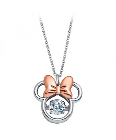 Minnie Mouse Sterling Silver Necklace with Rose Gold Bow by CRISLU