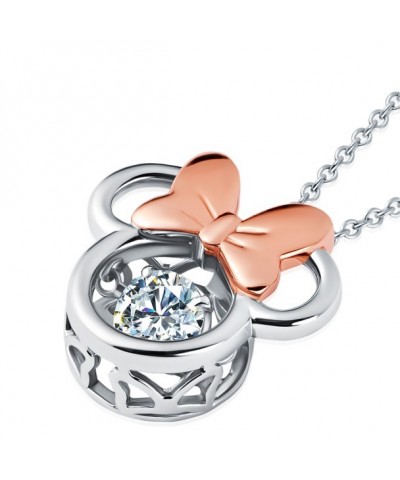 Minnie Mouse Sterling Silver Necklace with Rose Gold Bow by CRISLU