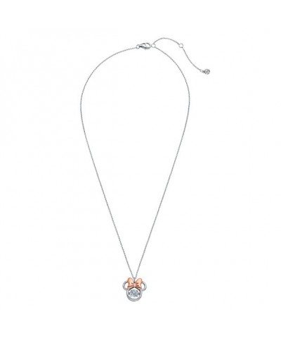 Minnie Mouse Sterling Silver Necklace with Rose Gold Bow by CRISLU