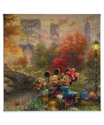 Mickey and Minnie Central Park Love Canvas by Thomas Kinkade Studios